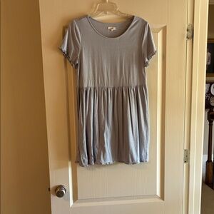 Elegant Light Blue Mini Dress Linen!